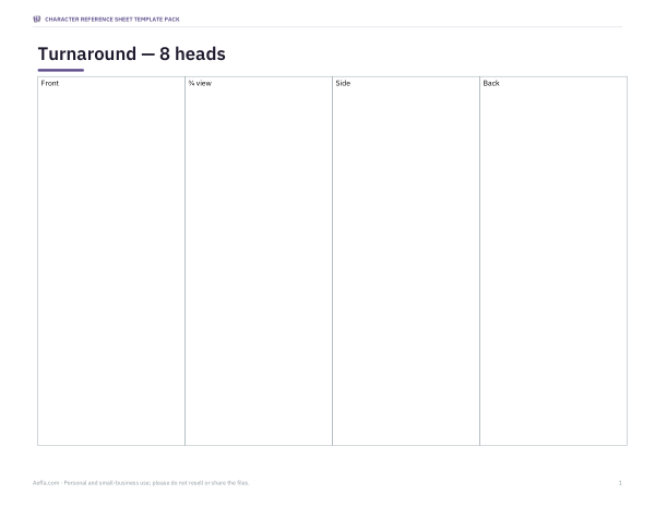 Preview of Printable Reference Sheet Template